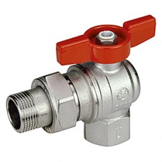 Кран шаровой латунь GIACOMINI R789Lх003 1/2", бабочка, вн/нар, угловой со сгоном