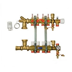Коллектор  GIACOMINI Е R557FY004 1"х3/4"х4 с расходомерами   