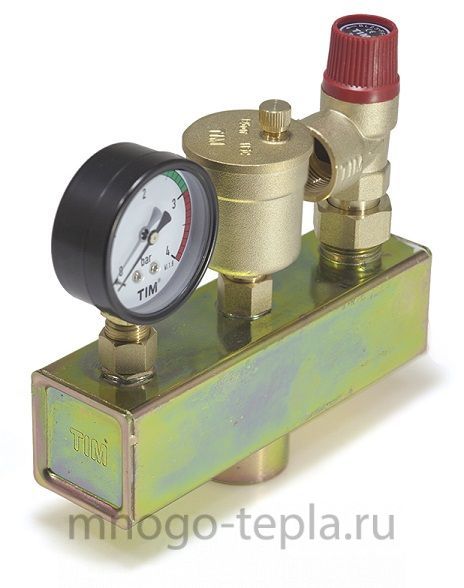 Группа безопасности TIM JH1022-3 из квадратной трубы для котла, 3 bar — купить в Кургане, цены в интернет-магазине «АкваТехника»