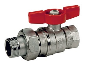 Кран шаровой латунь GIACOMINI R859Lх023 1/2", бабочка, вн/нар,  со сгоном