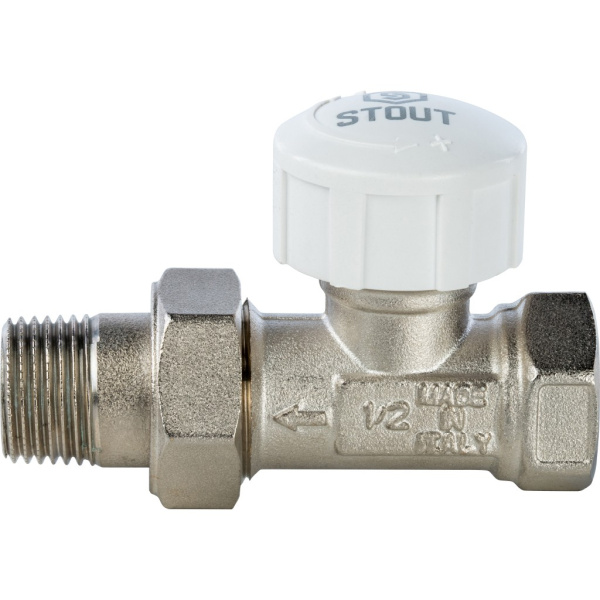 Клапан термостатический STOUT SVT 0001 000015 1/2", прямой,  со сгоном